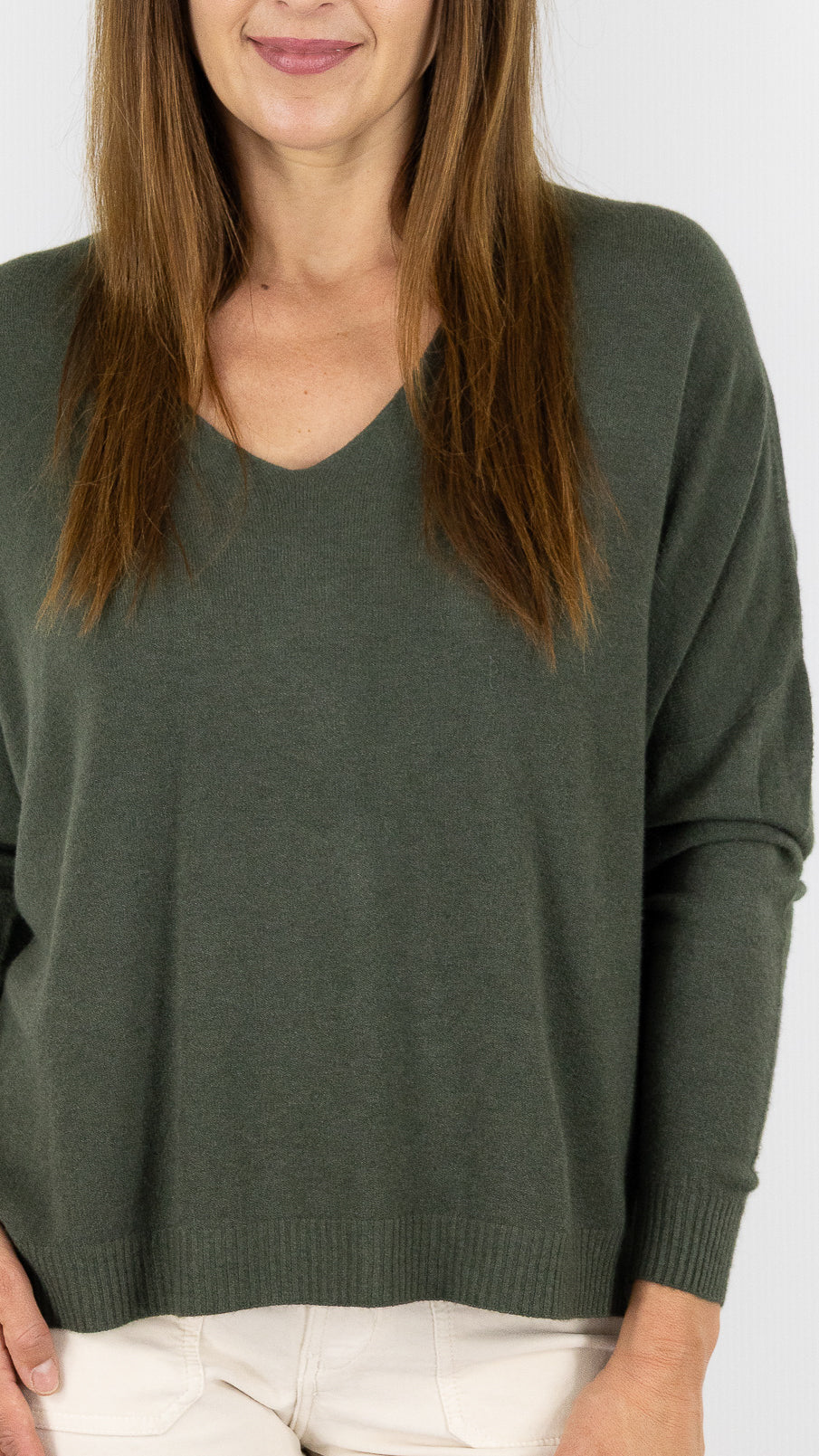 PULL V AMPLE ALEXANDRE LAURENT Z8840#COLOR_MILITAIRE/KAKI