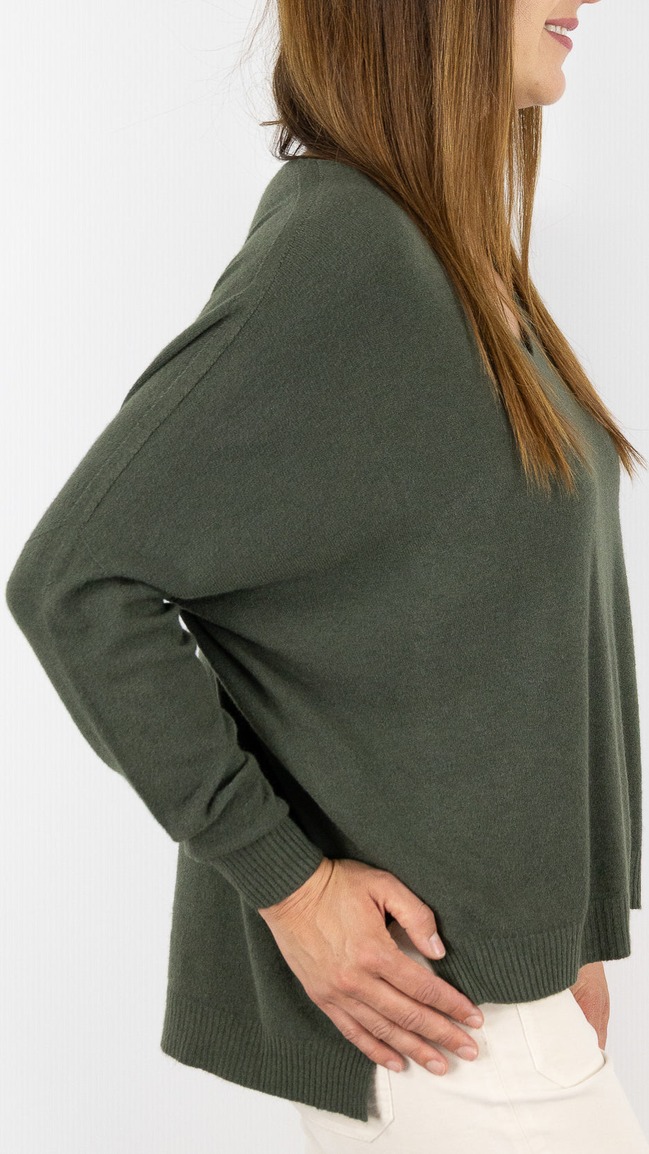 PULL V AMPLE ALEXANDRE LAURENT Z8840#COLOR_MILITAIRE/KAKI