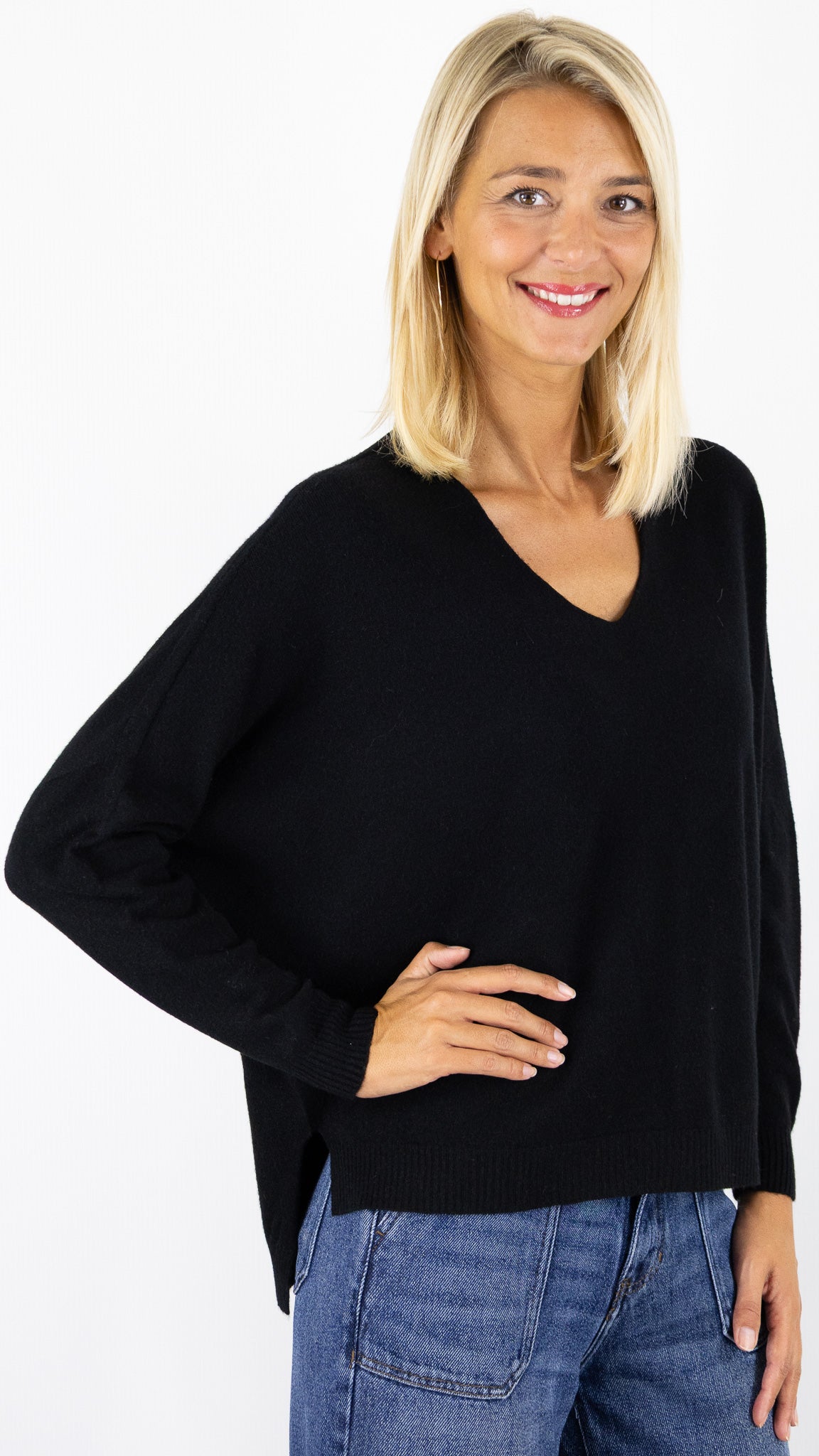 PULL V AMPLE ALEXANDRE LAURENT Z8840#COLOR_NOIR
