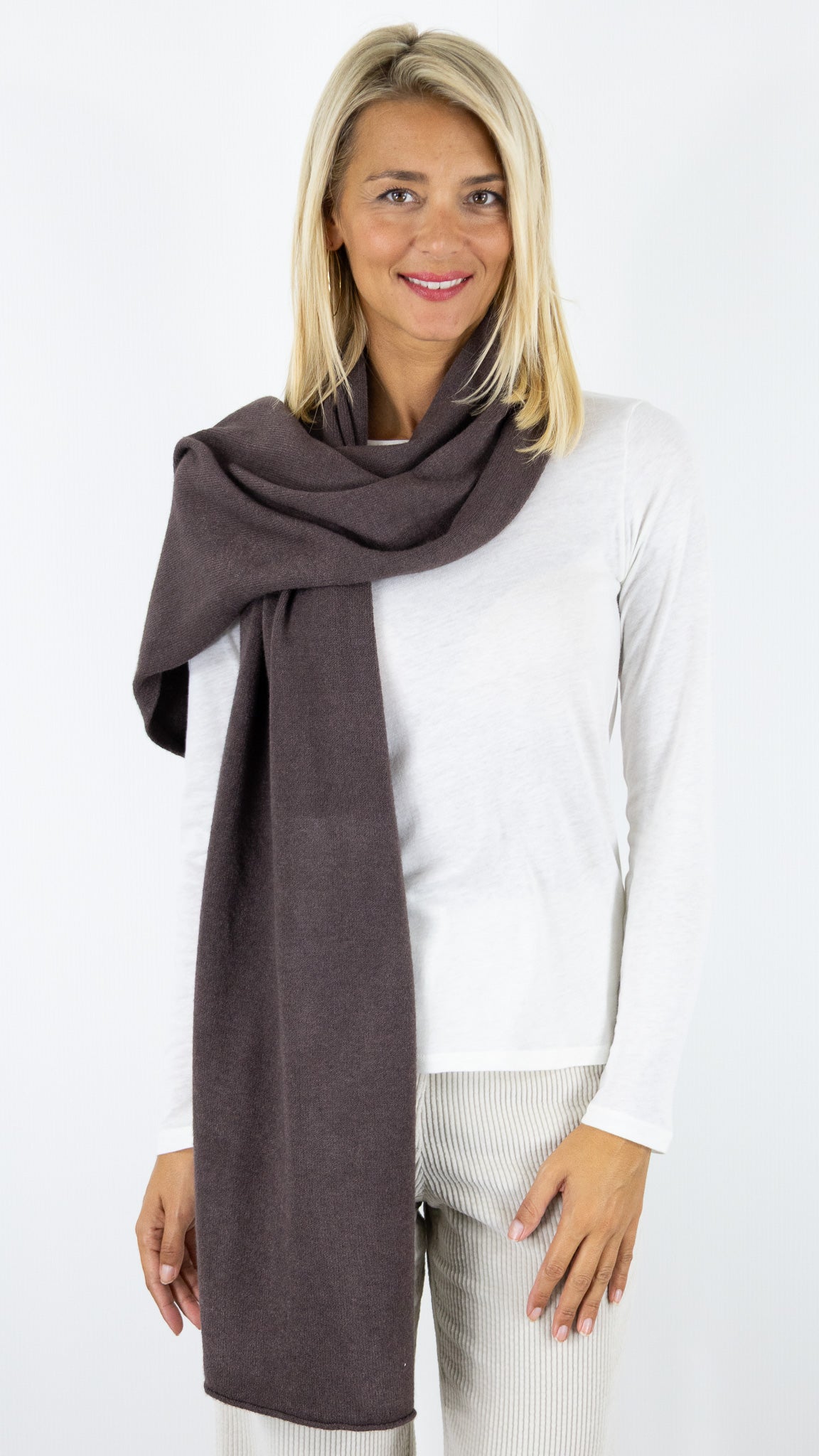 ECHARPE DOUCE ALEXANDRE LAURENT Z903#COLOR_FRENCH/CHOCO